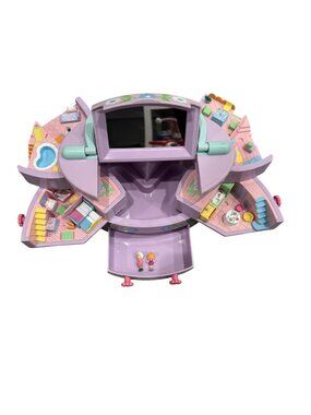 Vintage 1991 Polly Pocket Pull Out Playhouse Beauty Case Jewelry Box Set 2 Dolls